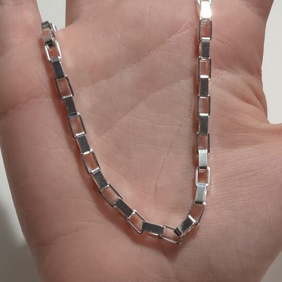 S925 Sterling Silver Necklace & Bracelet Box Chain Christmas Birthday Gift - NEW